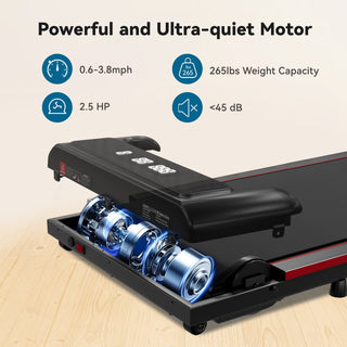 2.5HP Walking Pad, 300Lb under Desk Treadmill for Workouts, 40*16 Walking Area, 2-In-1 Portable Electric Treadmill with Remote Control & LED Display for Home Office
