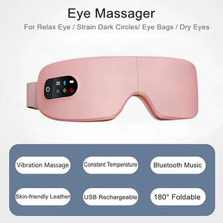 4D Eye Massager Smart Airbag Vibration Eye Care Instrument Hot Compress Bluetooth Eye Massage Glasses Fatigue Wrinkle Healthcare