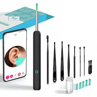 Ear Wax Removal Kit with Camera, Light, and 7 Ear Spoons - Rechargeable Ear Cleaner with Lithium Battery, Formaldehyde-Free, Metal, Plastic, and Silicone Construction - Safe and Easy Earwax Removal Tool for Home Use