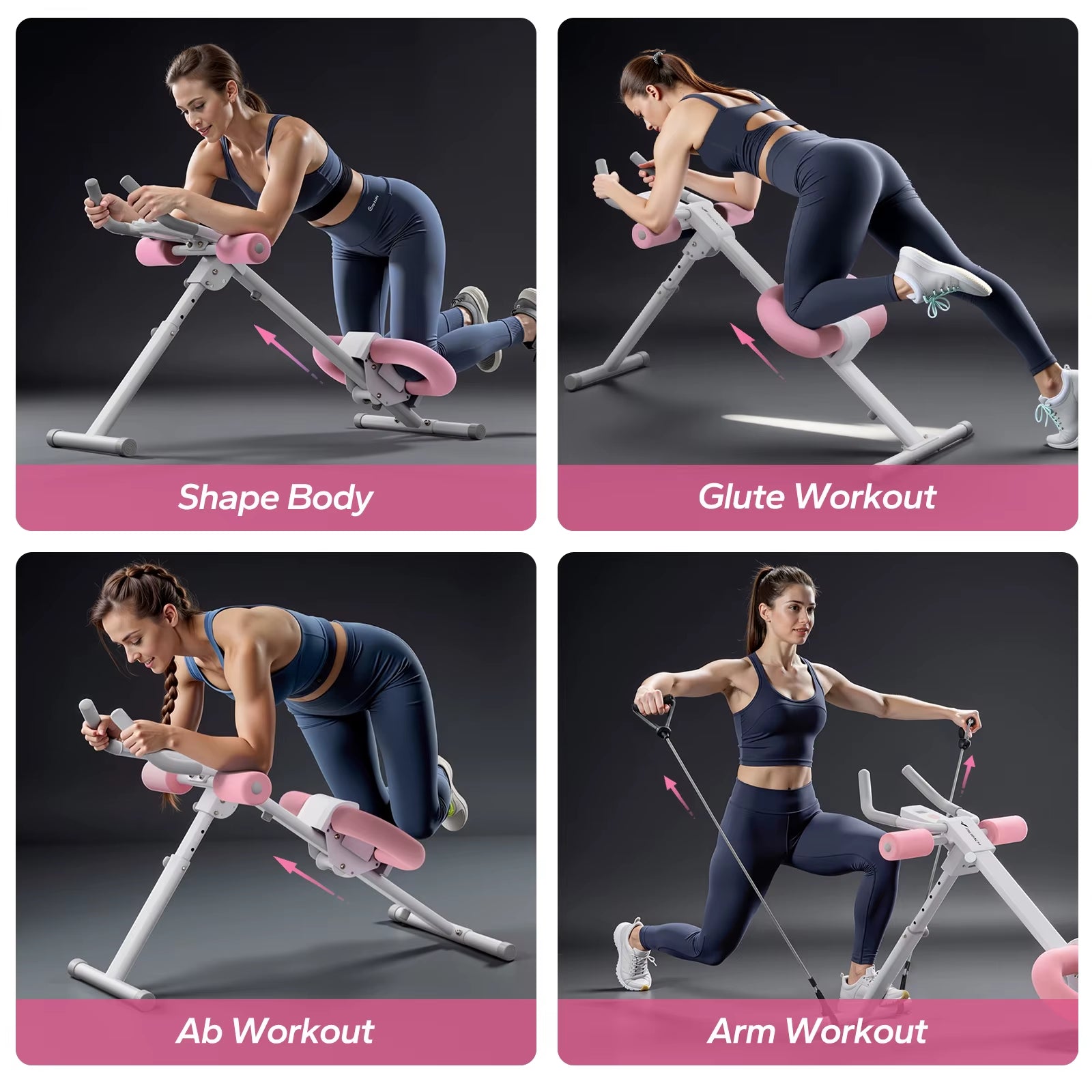 Ab Machine Adjustable Trainer Workout Foldable Knee Protection Abdominal Exercise Machine Core Ab Exercise System Trainer