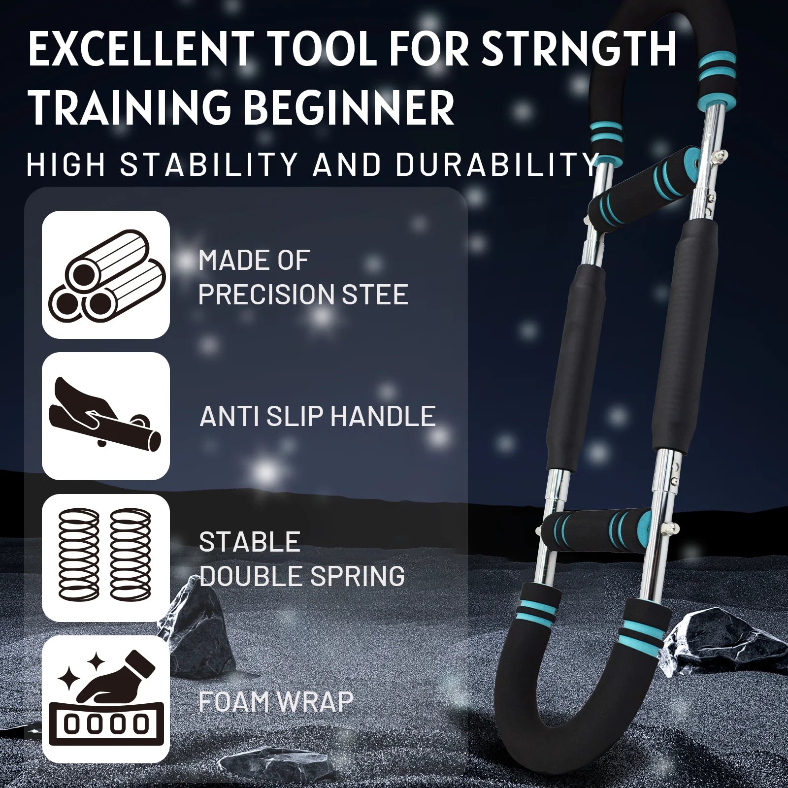 2025 New Twister Arm Trainer, Twister Arm Exerciser Adjustable Chest Expander Portable Power Twister Bar Muscular Strength Enhancer Thigh Master Trainer Men Upper Body Strength Home Fitness