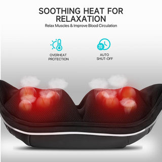 ALLJOY U-Shape Shiatsu Massage Pillow for Neck, Back, Shoulder, Foot, Leg, Heated, Relieve Muscle Pain, Perfect for Men, Women & Family Black Comfort Relaxation Gift