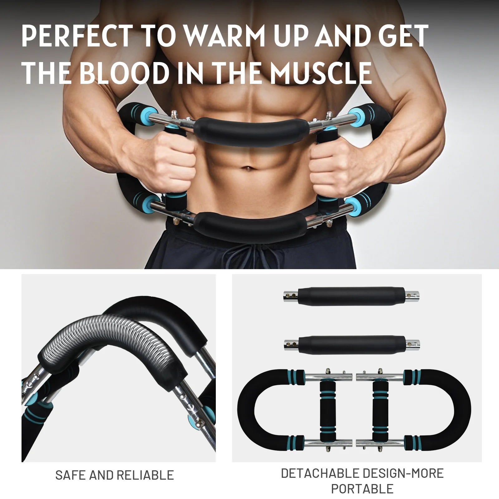 2025 New Twister Arm Trainer, Twister Arm Exerciser Adjustable Chest Expander Portable Power Twister Bar Muscular Strength Enhancer Thigh Master Trainer Men Upper Body Strength Home Fitness