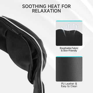 ALLJOY U-Shape Shiatsu Massage Pillow for Neck, Back, Shoulder, Foot, Leg, Heated, Relieve Muscle Pain, Perfect for Men, Women & Family Black Comfort Relaxation Gift